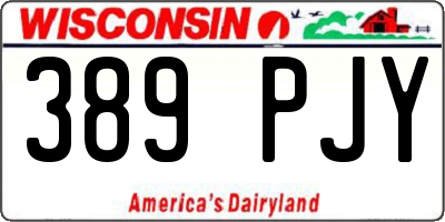 WI license plate 389PJY