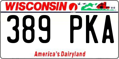WI license plate 389PKA
