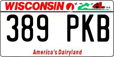 WI license plate 389PKB