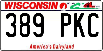 WI license plate 389PKC