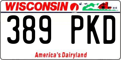 WI license plate 389PKD