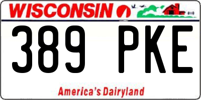 WI license plate 389PKE