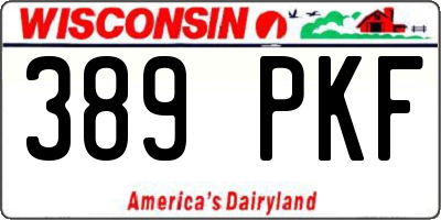 WI license plate 389PKF