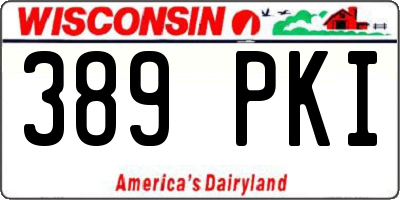 WI license plate 389PKI