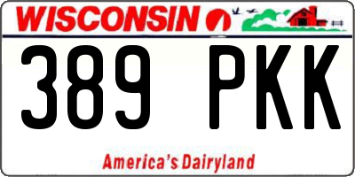 WI license plate 389PKK