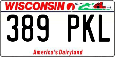 WI license plate 389PKL