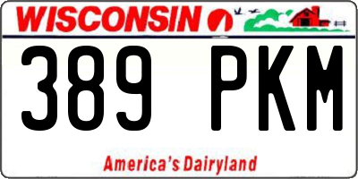 WI license plate 389PKM