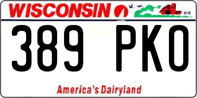 WI license plate 389PKO