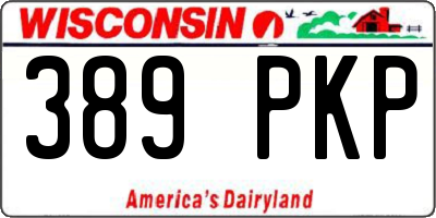 WI license plate 389PKP