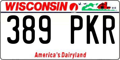 WI license plate 389PKR