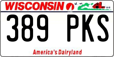 WI license plate 389PKS