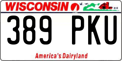 WI license plate 389PKU