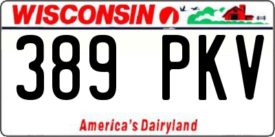 WI license plate 389PKV
