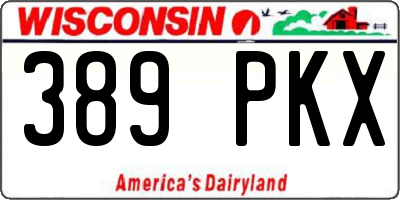 WI license plate 389PKX