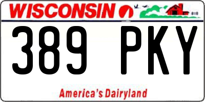 WI license plate 389PKY
