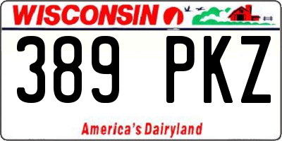 WI license plate 389PKZ