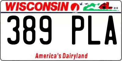 WI license plate 389PLA