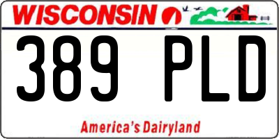 WI license plate 389PLD