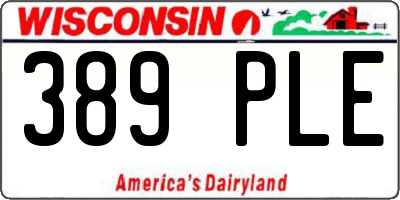 WI license plate 389PLE