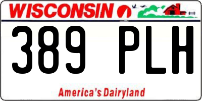 WI license plate 389PLH