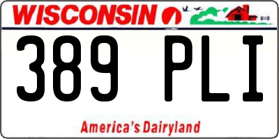 WI license plate 389PLI