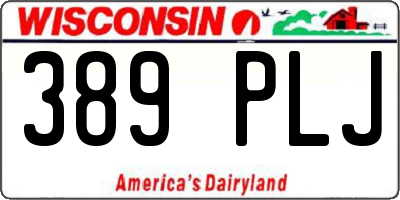 WI license plate 389PLJ