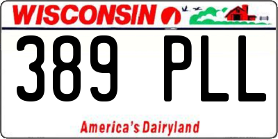 WI license plate 389PLL