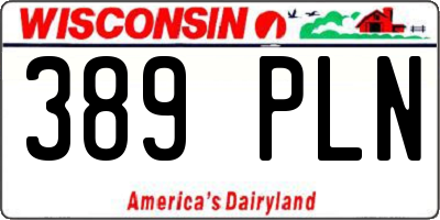 WI license plate 389PLN