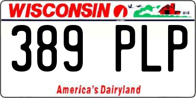 WI license plate 389PLP