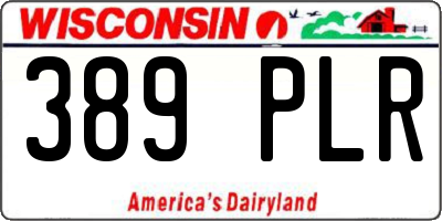 WI license plate 389PLR