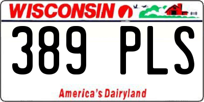WI license plate 389PLS