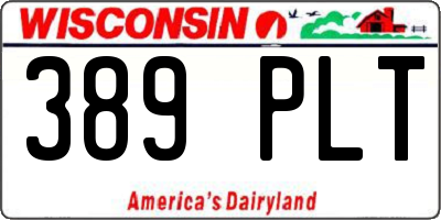WI license plate 389PLT