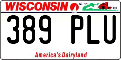 WI license plate 389PLU