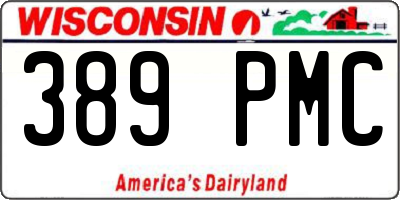 WI license plate 389PMC