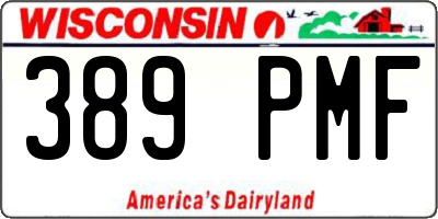 WI license plate 389PMF