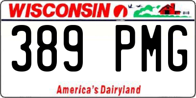 WI license plate 389PMG