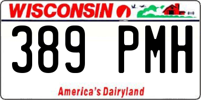 WI license plate 389PMH