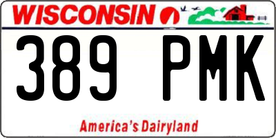 WI license plate 389PMK