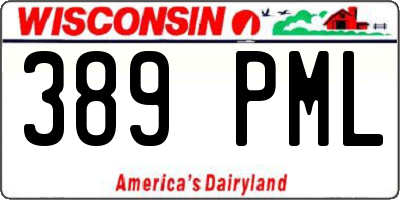 WI license plate 389PML