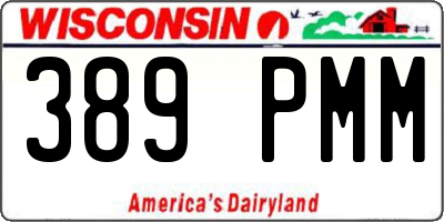 WI license plate 389PMM