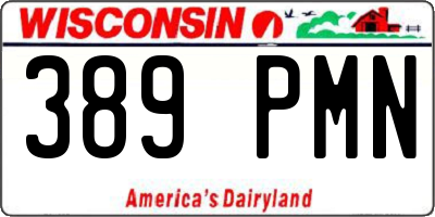 WI license plate 389PMN