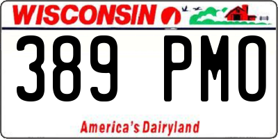 WI license plate 389PMO