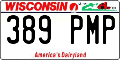 WI license plate 389PMP