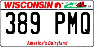 WI license plate 389PMQ