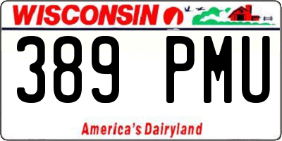 WI license plate 389PMU