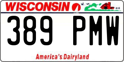 WI license plate 389PMW