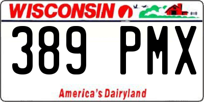 WI license plate 389PMX