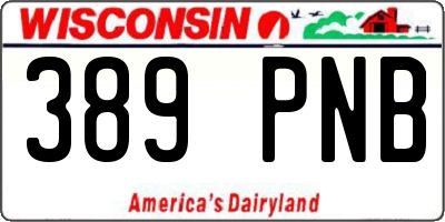 WI license plate 389PNB