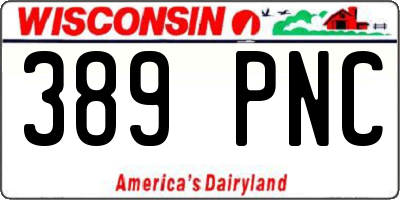 WI license plate 389PNC