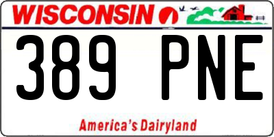 WI license plate 389PNE